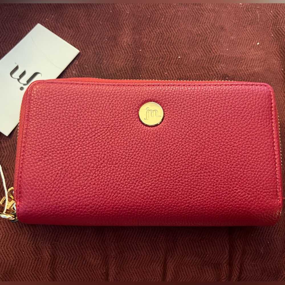 NWT pink JM collections double zipper wallet